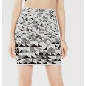 BCBGMaxAzria Pavel Triangle Jacquard bodycon fitted Pencil Skirt Size Small